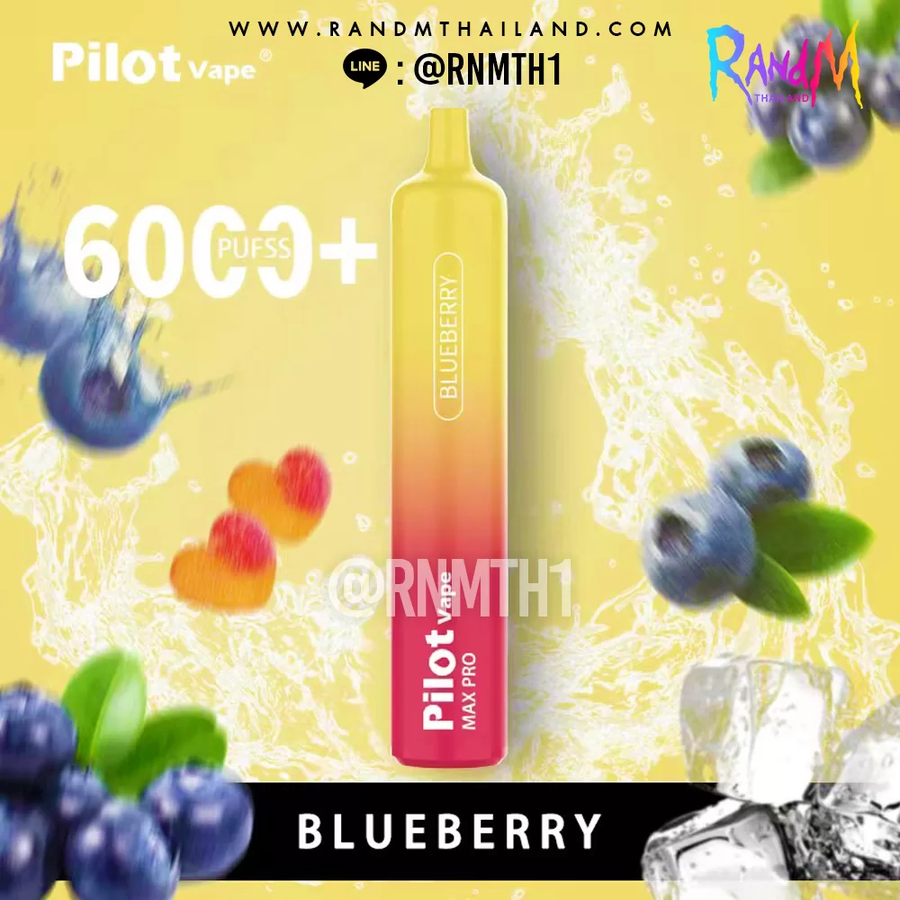 pilot max 6000 Blueberry (บลูเบอร์รี่) พอตใช้แล้วทิ้ง